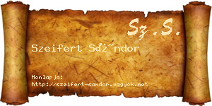 Szeifert Sándor névjegykártya