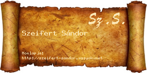 Szeifert Sándor névjegykártya